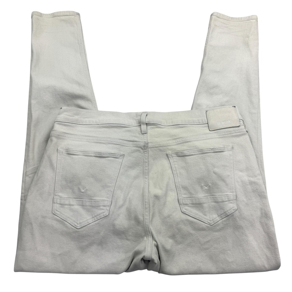 Hudson Jeans Zack Skinny Mens 36x32 Ivory White Stretch Pants Moto Biker Style